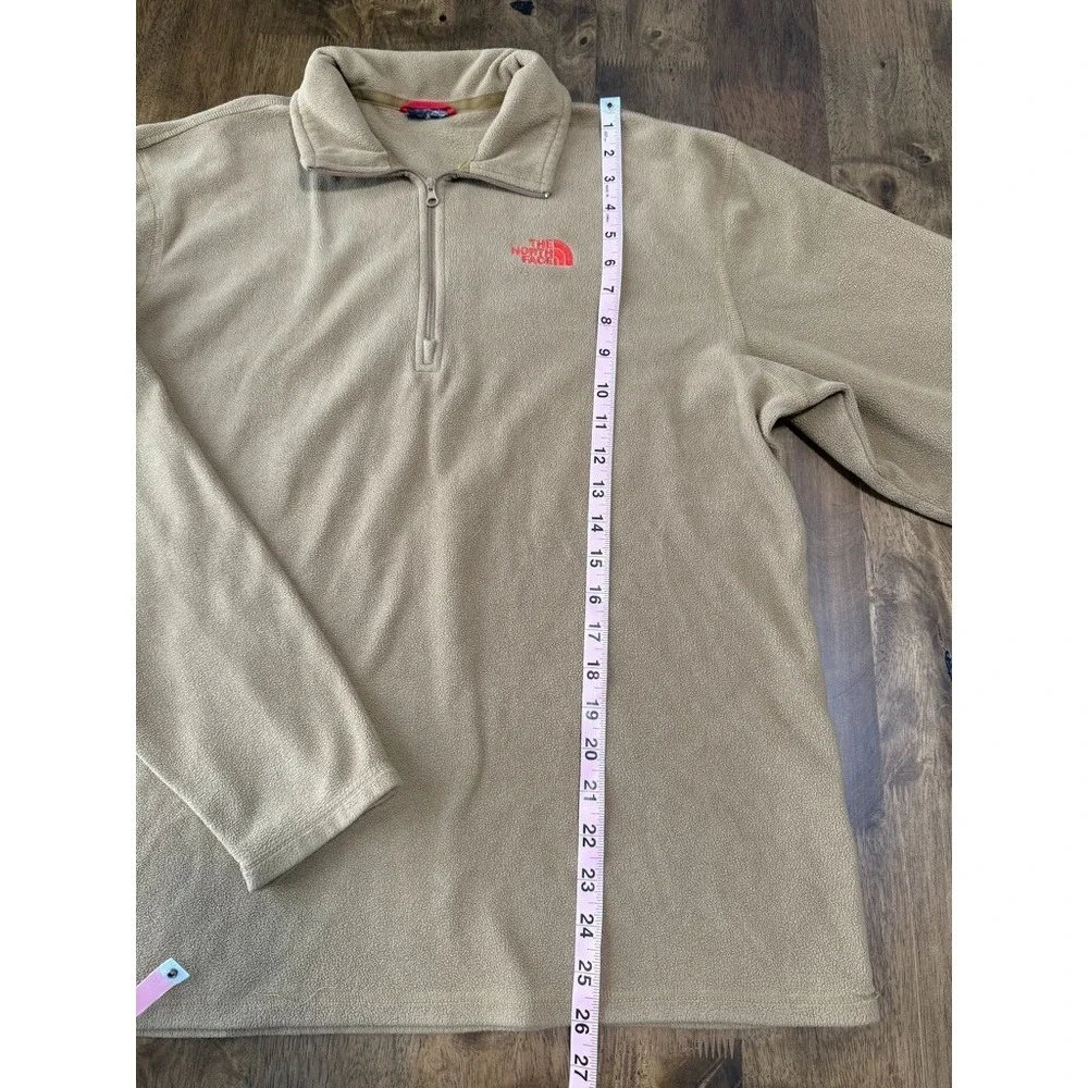EUC The North Face Men's Fleece Quarter Zip Pullover Jacket Brown‎ tan Size M